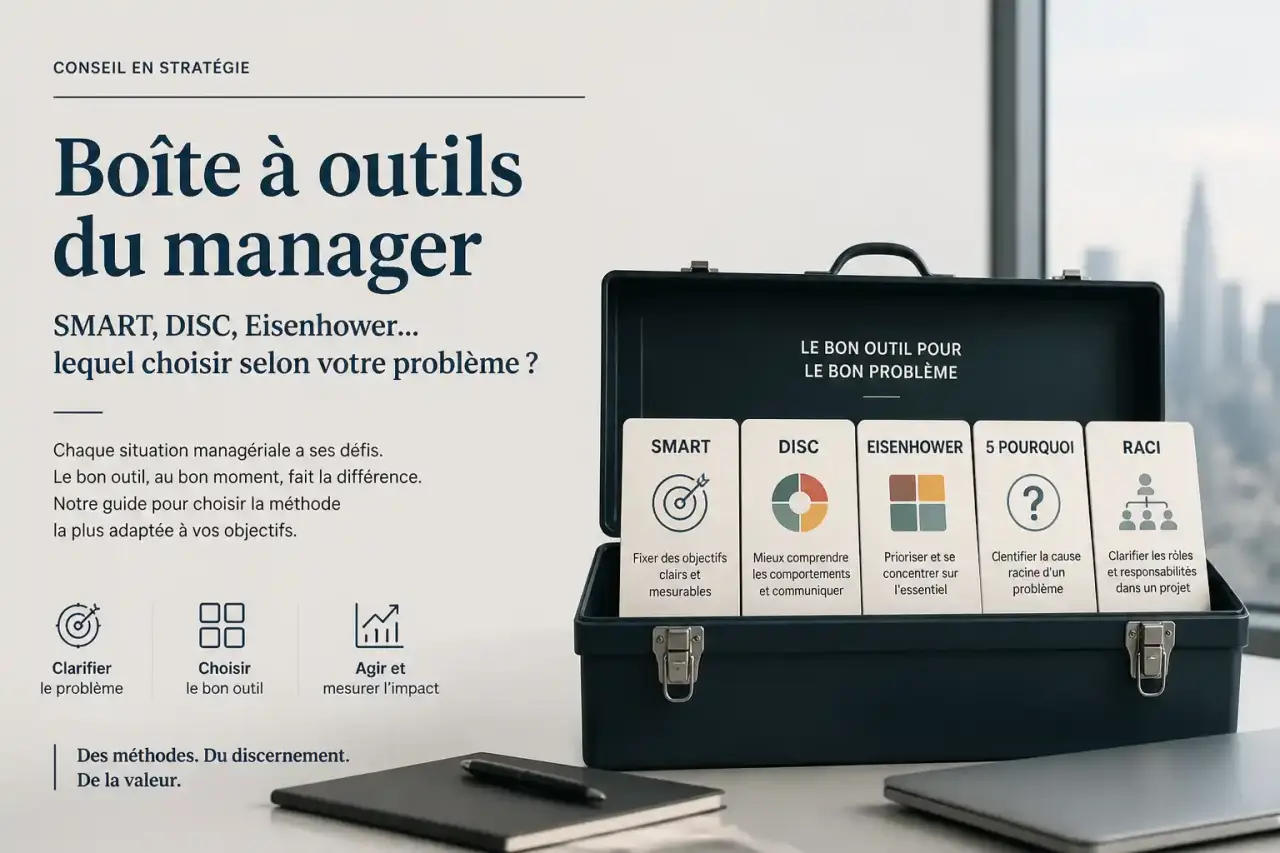Boîte à outils du manager : SMART, DISC, Eisenhower... lequel choisir selon votre problème ?