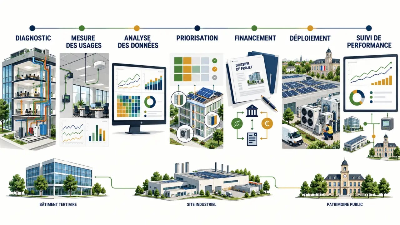 Parcours d’un conseil en transition énergétique, du diagnostic au suivi de la performance